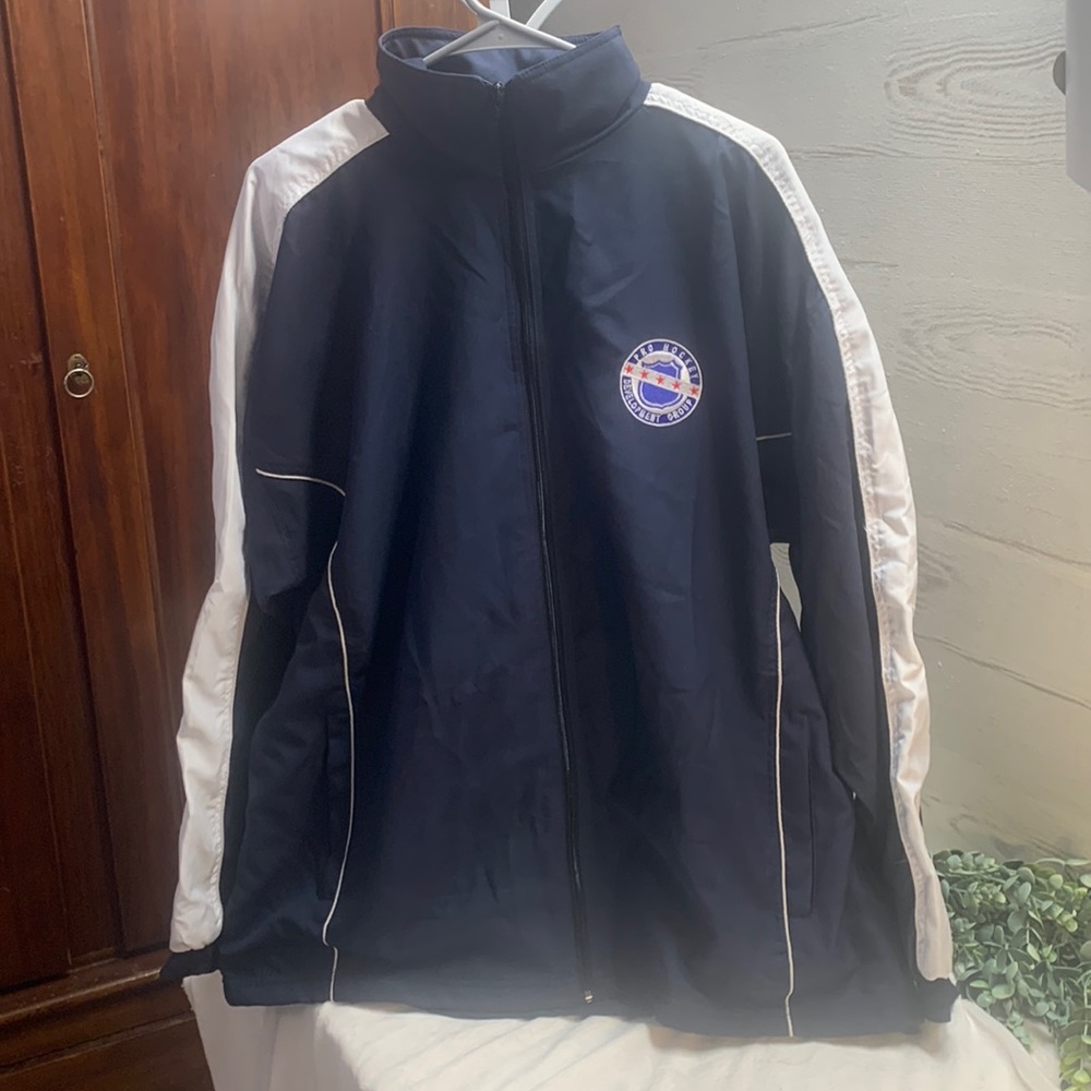 Gitch Pro Hockey Development Group Chicago navy white windbreaker jacket L